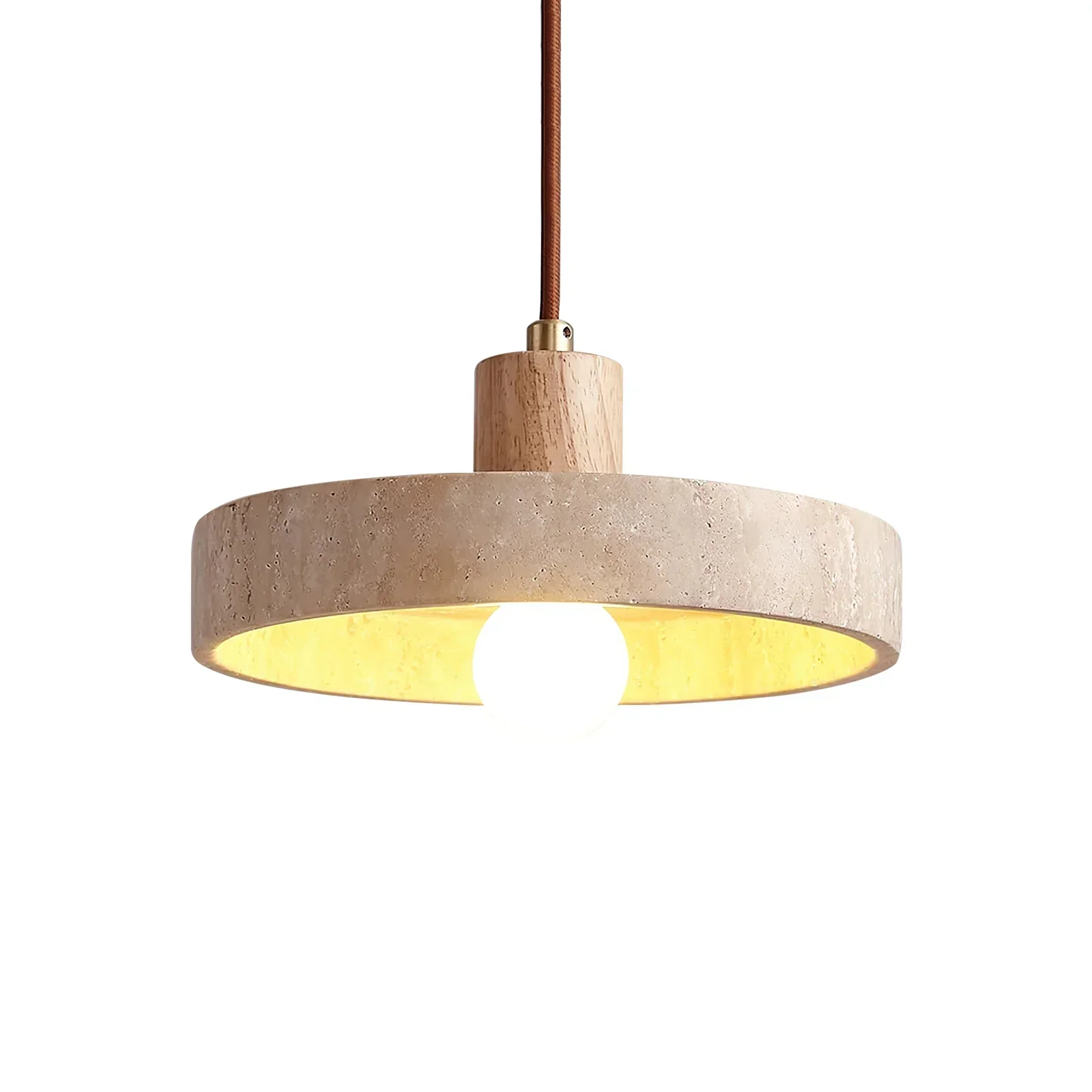 Travertine Piedra Wood Pendant Light