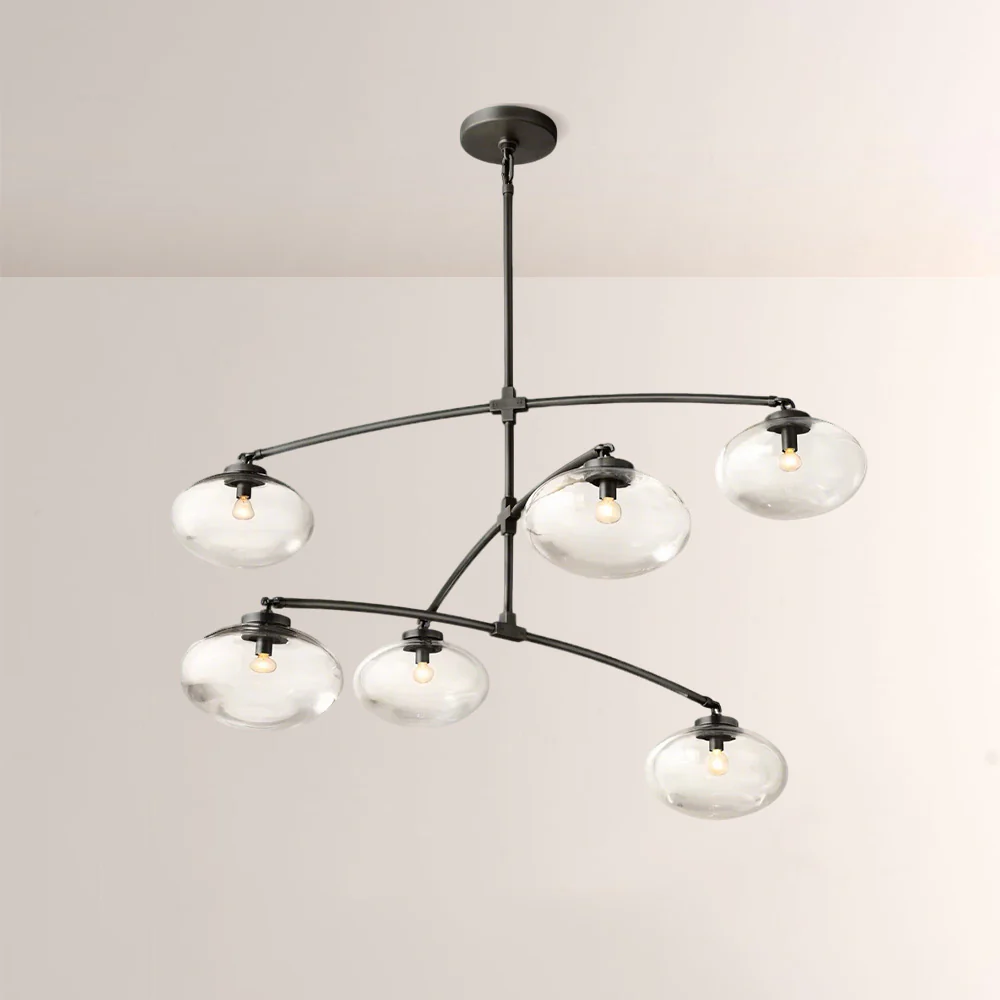 Celeste Clear Glass Mobile Round Chandelier