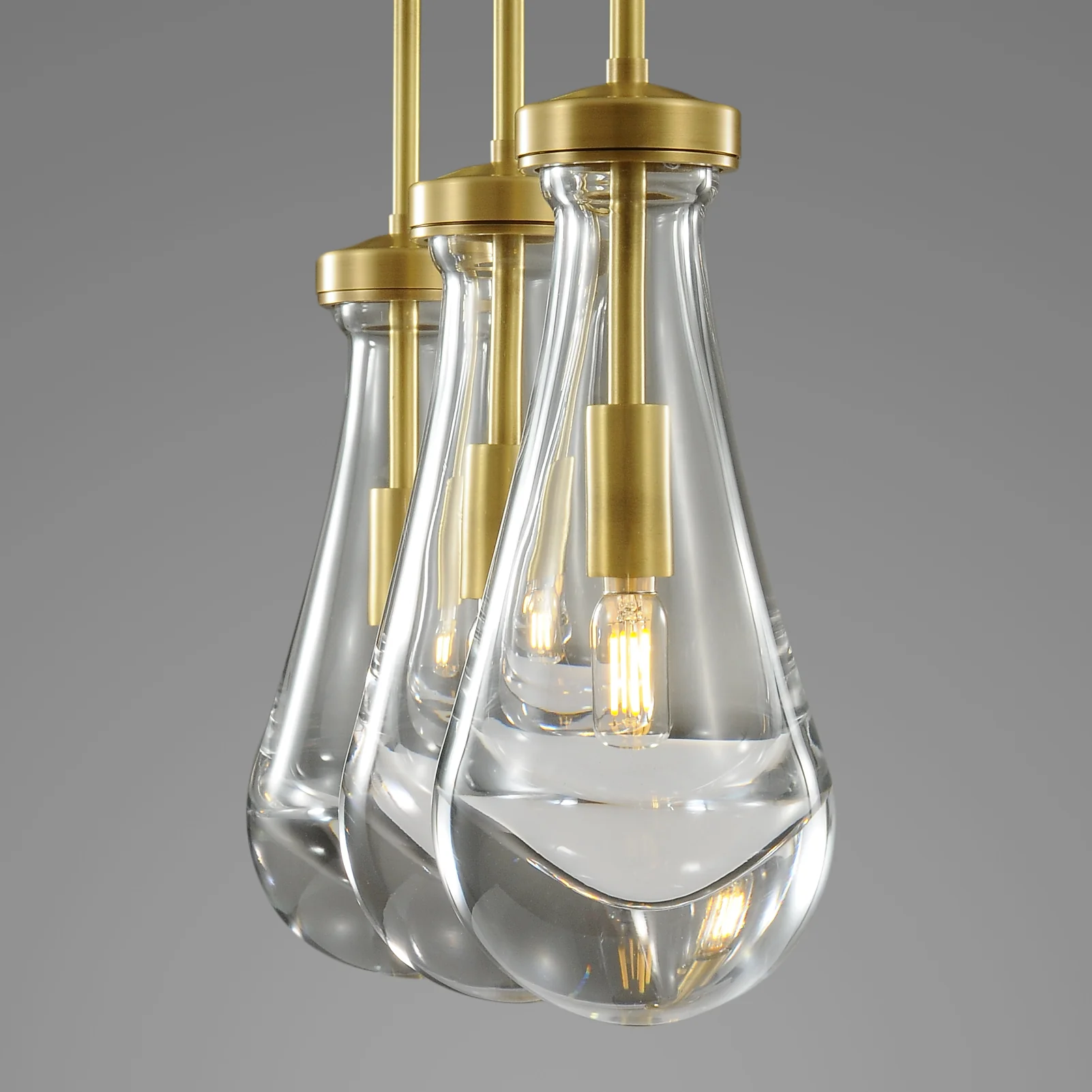 Raindrop Linear Dining Room Chandelier 3 Lights 22