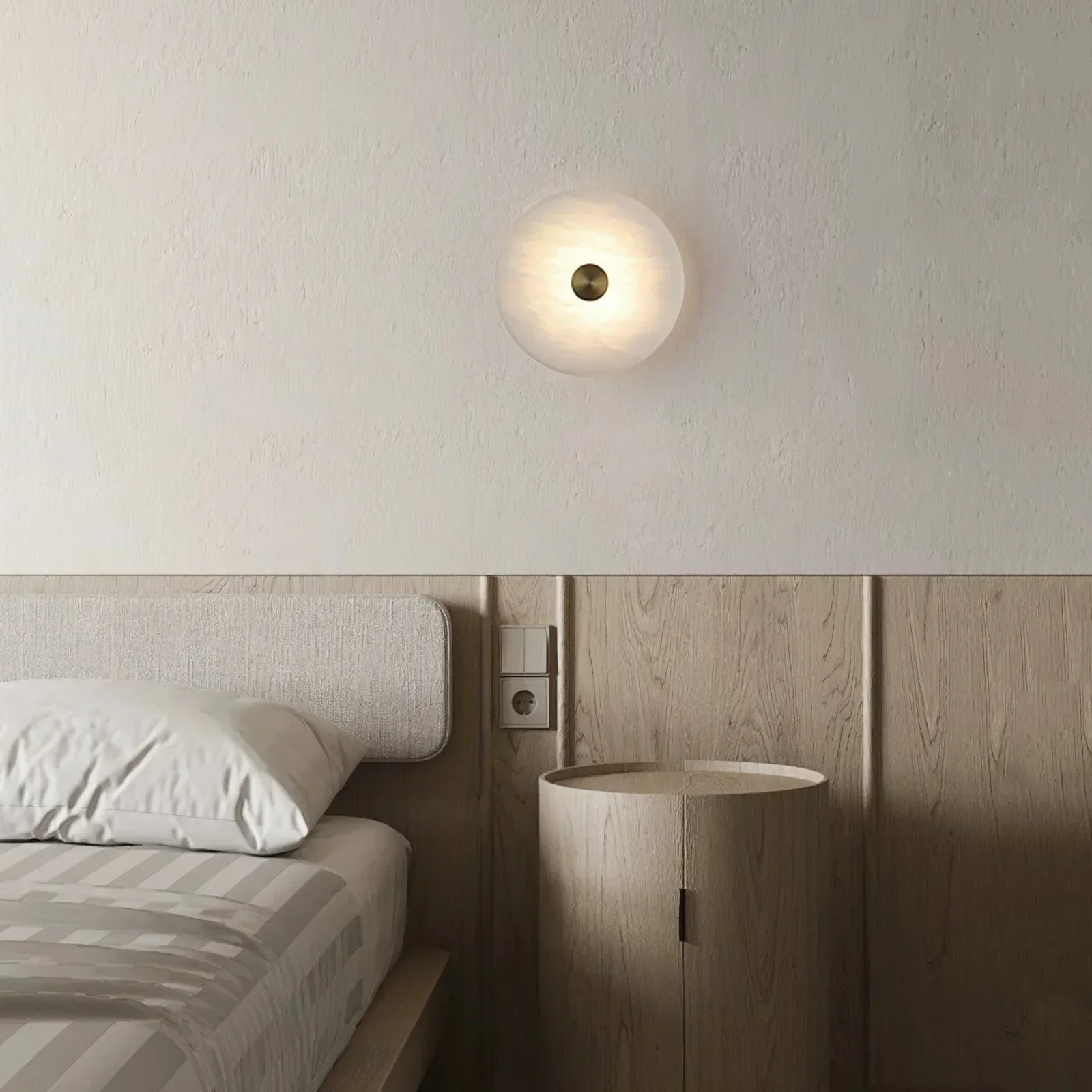 Disc Shaped Alabaster Wall Light
