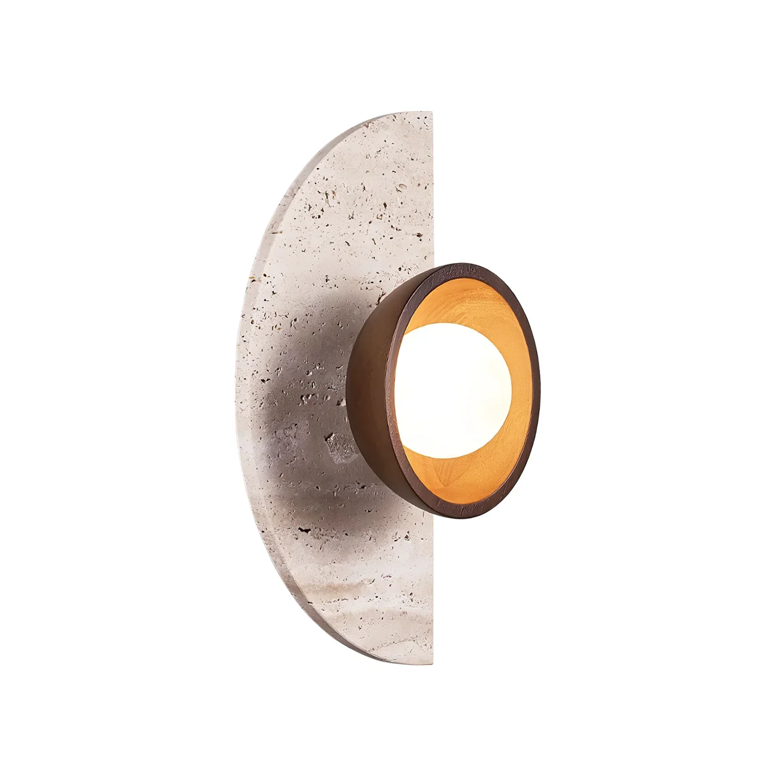 Semicircular Travertine Wall Light