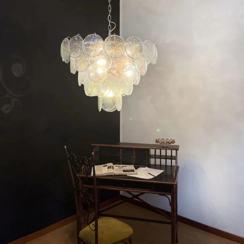 Lorina Vintage Iridescent Glass Chandelier