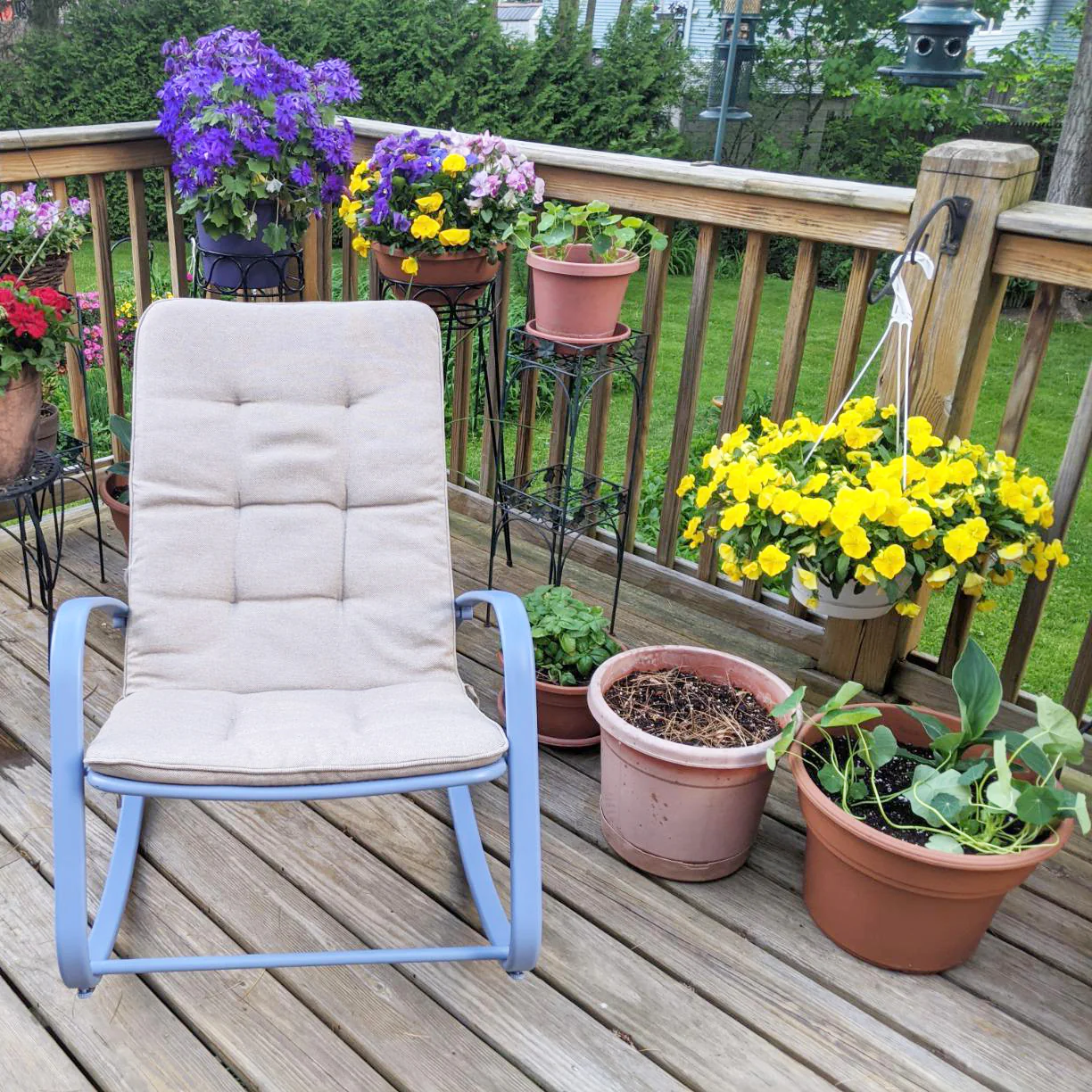 Sophia & William Patio Metal Padded Rocking Chair