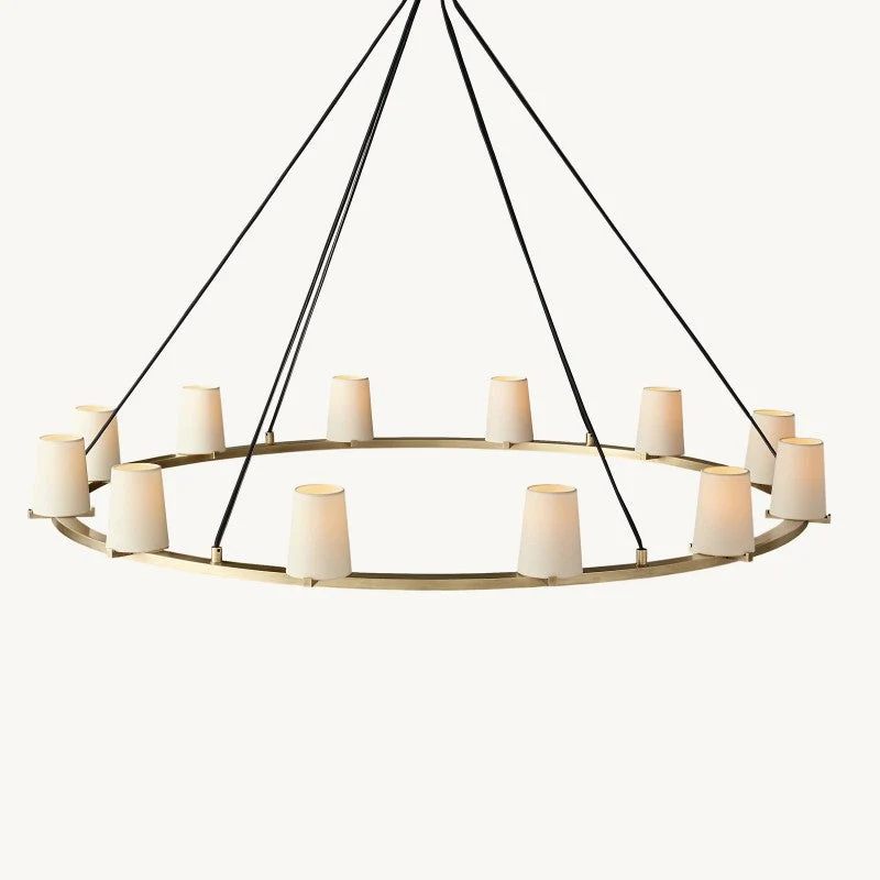 Briesha Fabric Shade Round Chandelier 60