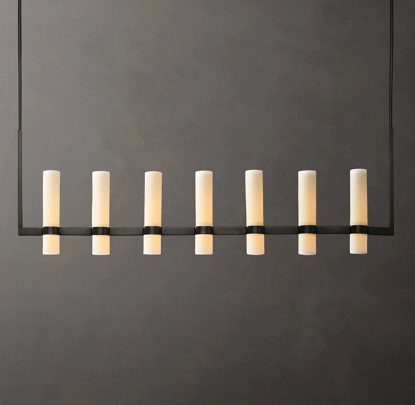 Rata Linear Milk Glass Chandelier 59