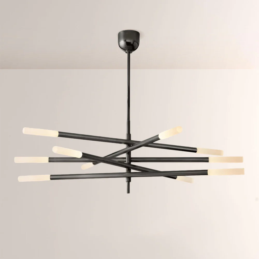 Ralap 10-Light Mobile Etched Rod Chandelier