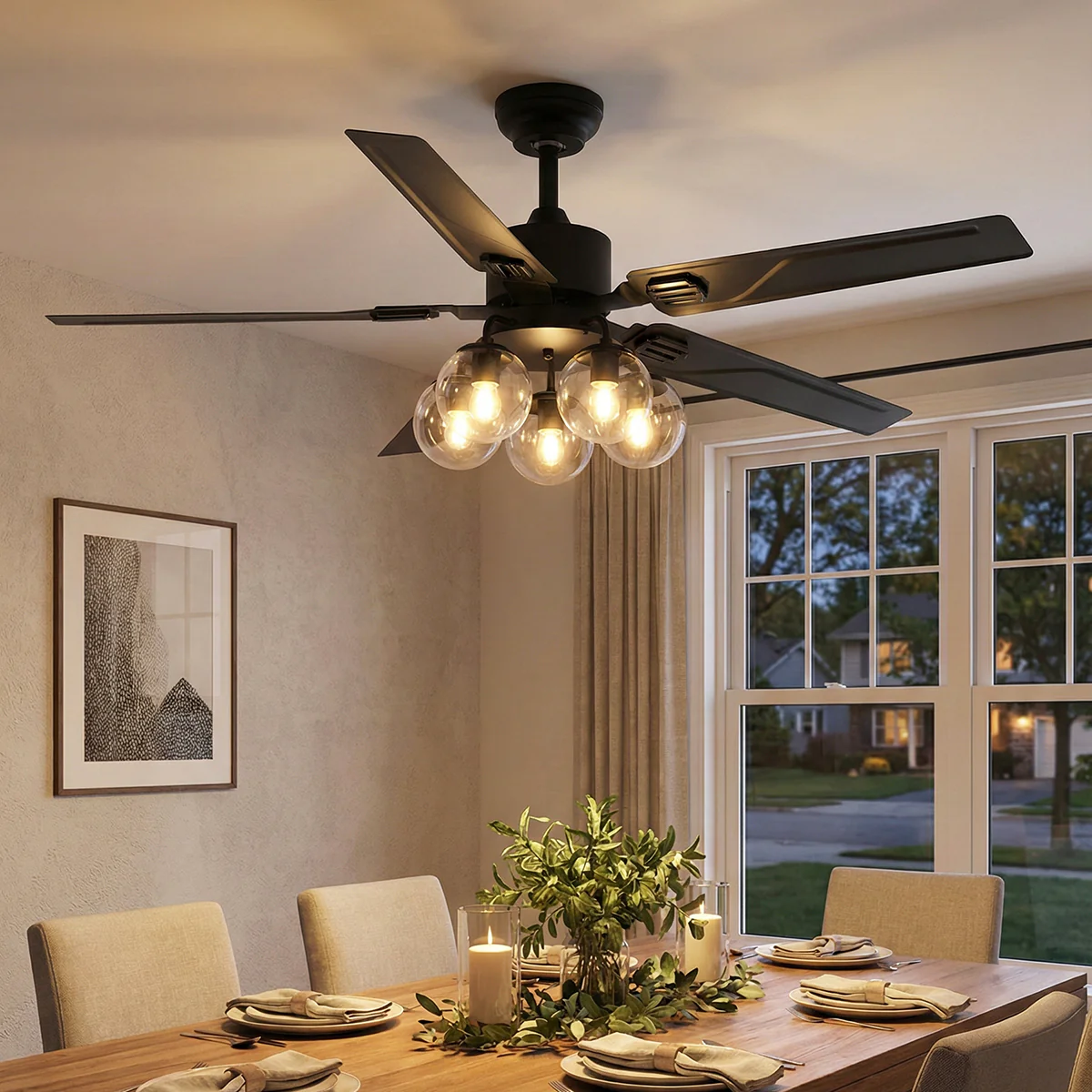 Vintage Industrial Style Ceiling Fan Light