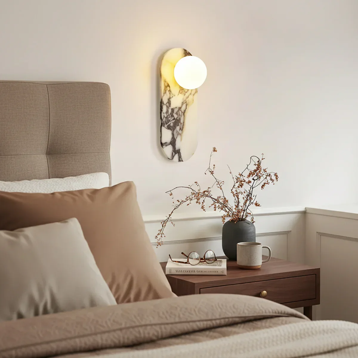 Oval Marble Modulo Glass Wall Lamp