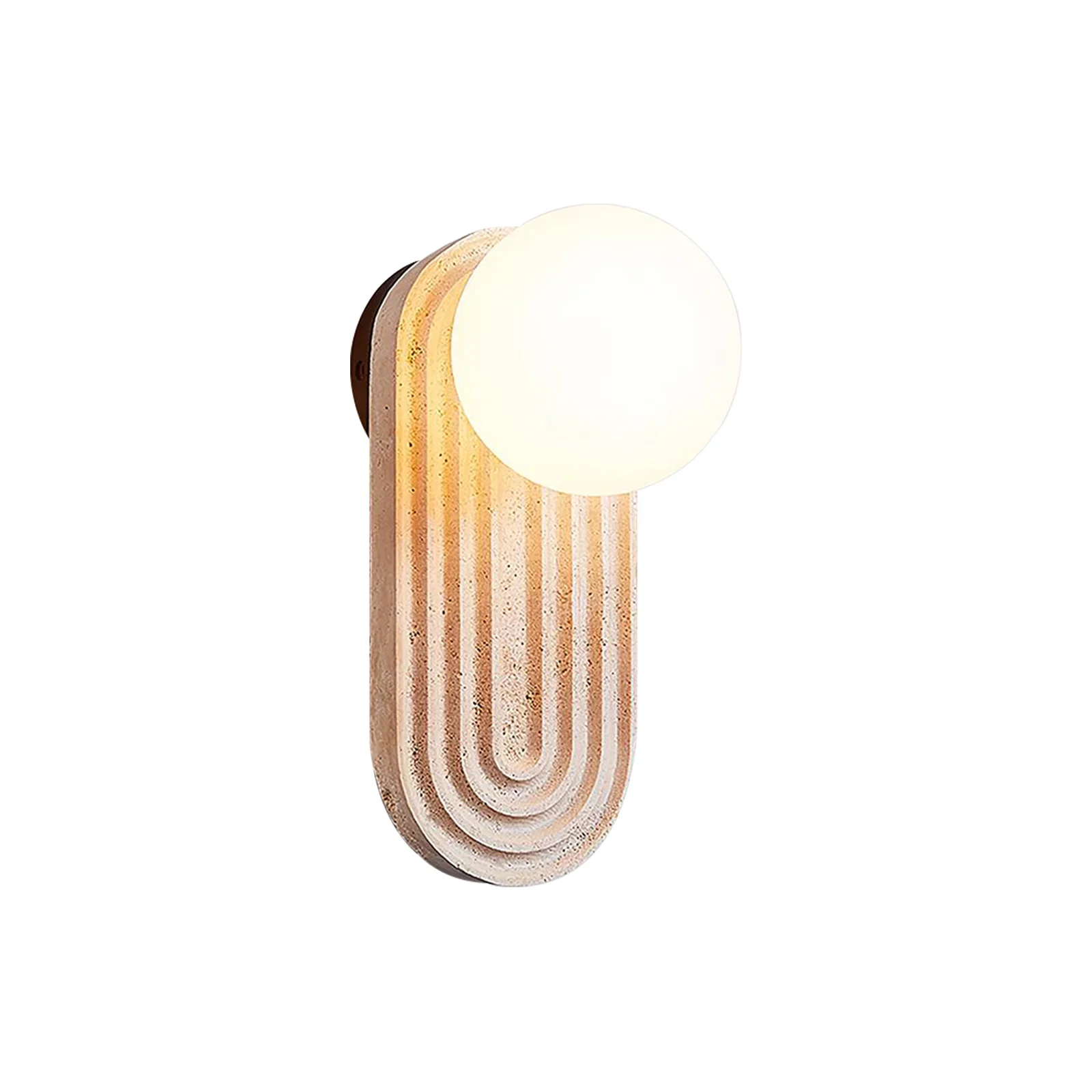 Oval Travertine Trent Wall Lamp