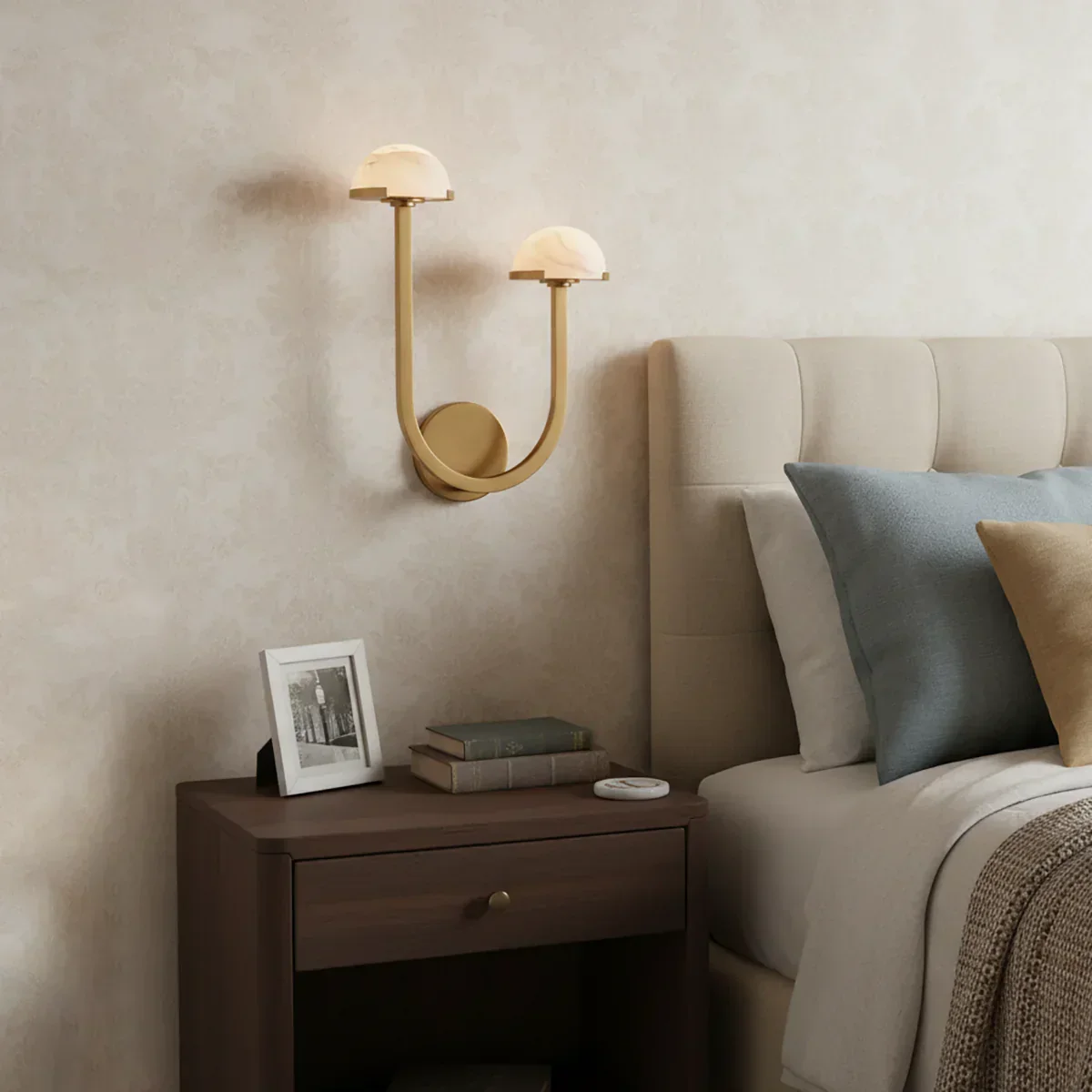 Alabaster Mushroom Wall Lamp