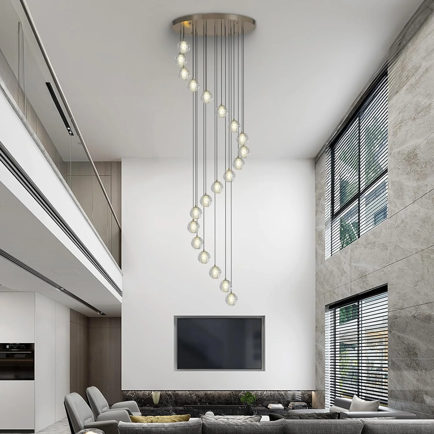 Nina Ball 14-Light High Ceiling Chandelier