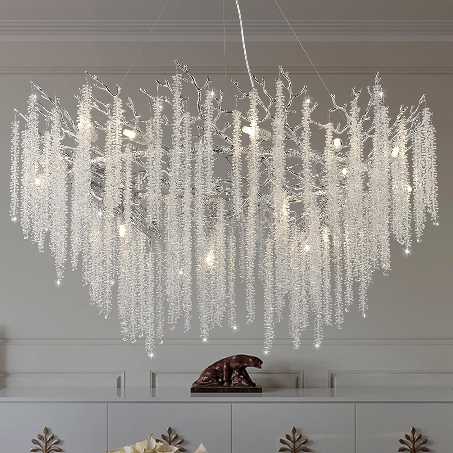Snow Tree Branch Gold/Silver Chandelier 47