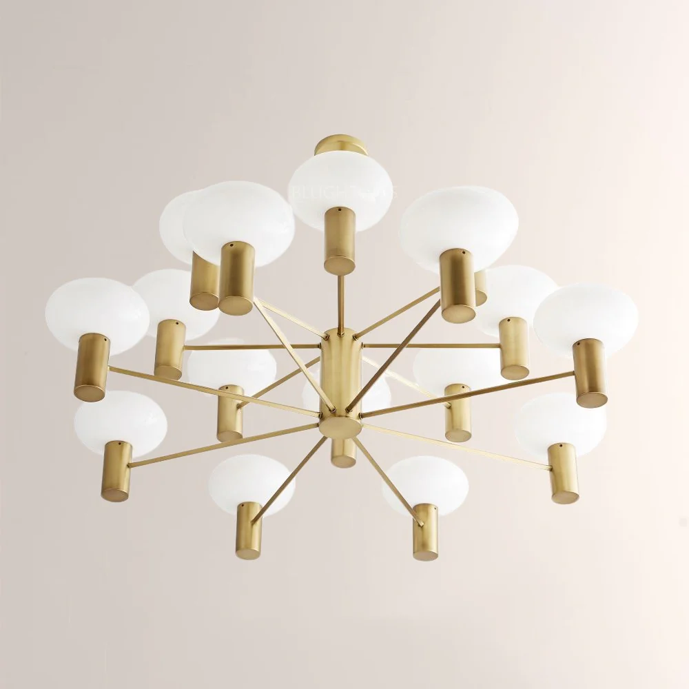 Broad Two-Layer Round Chandelier