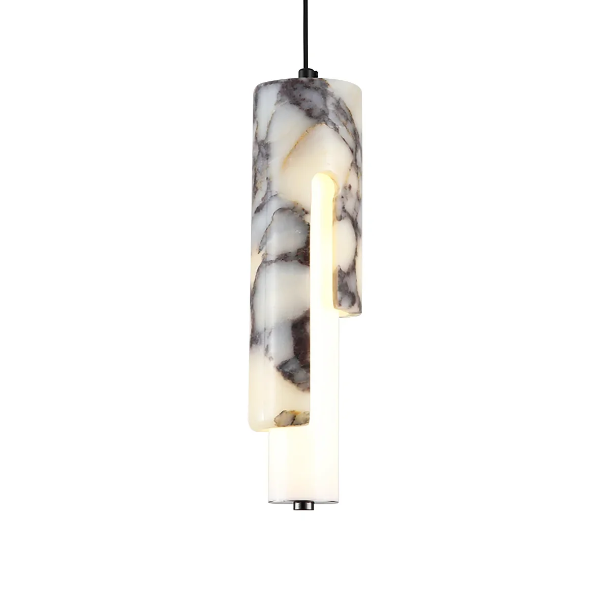 Cylindrical Bulgari Marble Pendant Lamp
