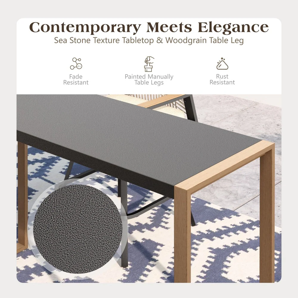 Sophia & William All-Weather Outdoor Bar Table with Sea Stone Design