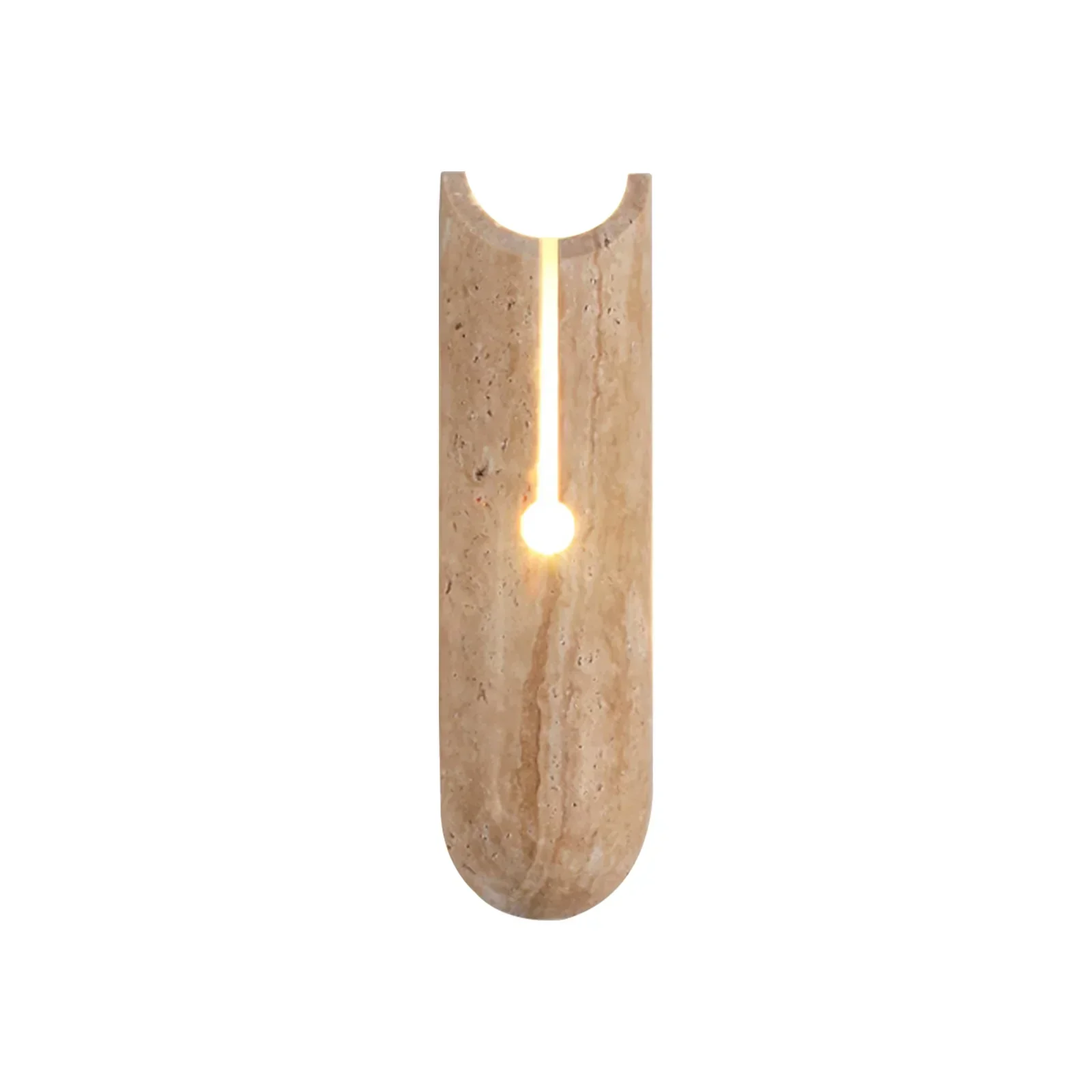 Cylindrical Y Shaped Travertine Wall Lamp