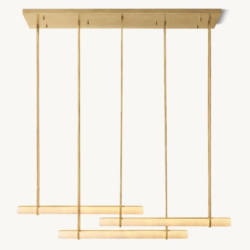 Audiobon Alabaster Triple Bar Linear Chandelier