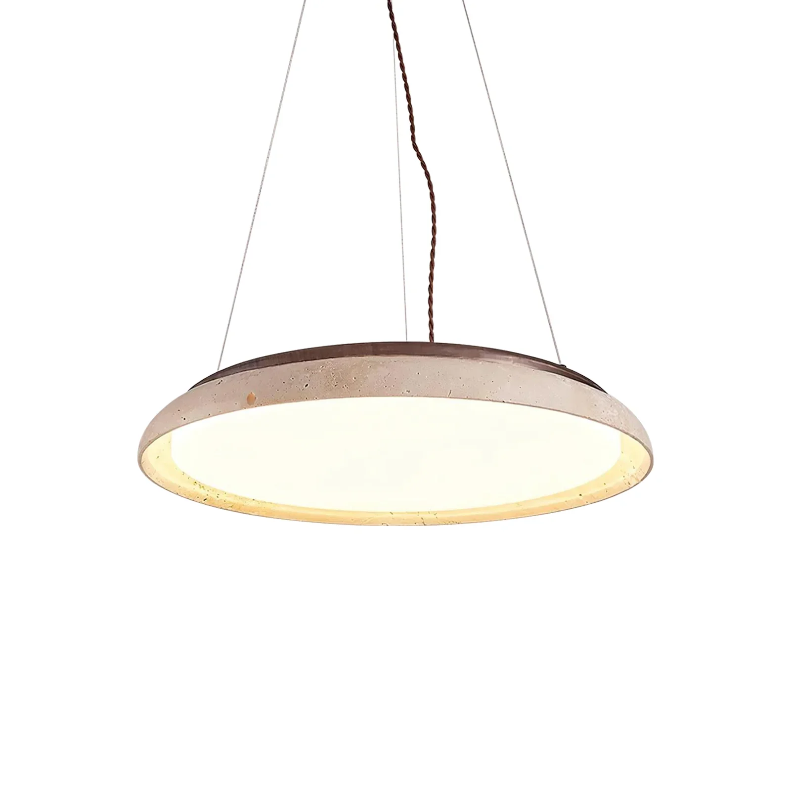 Round Piedra Travertine Pendant Lamp