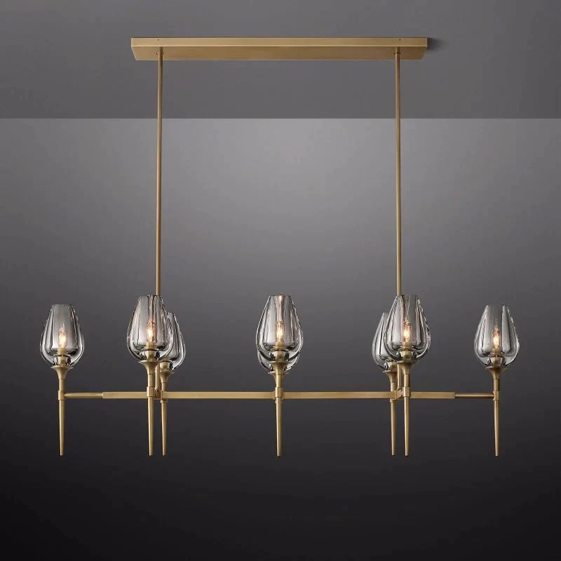 Lewis Tulip Linear Dining Room Chandelier 52
