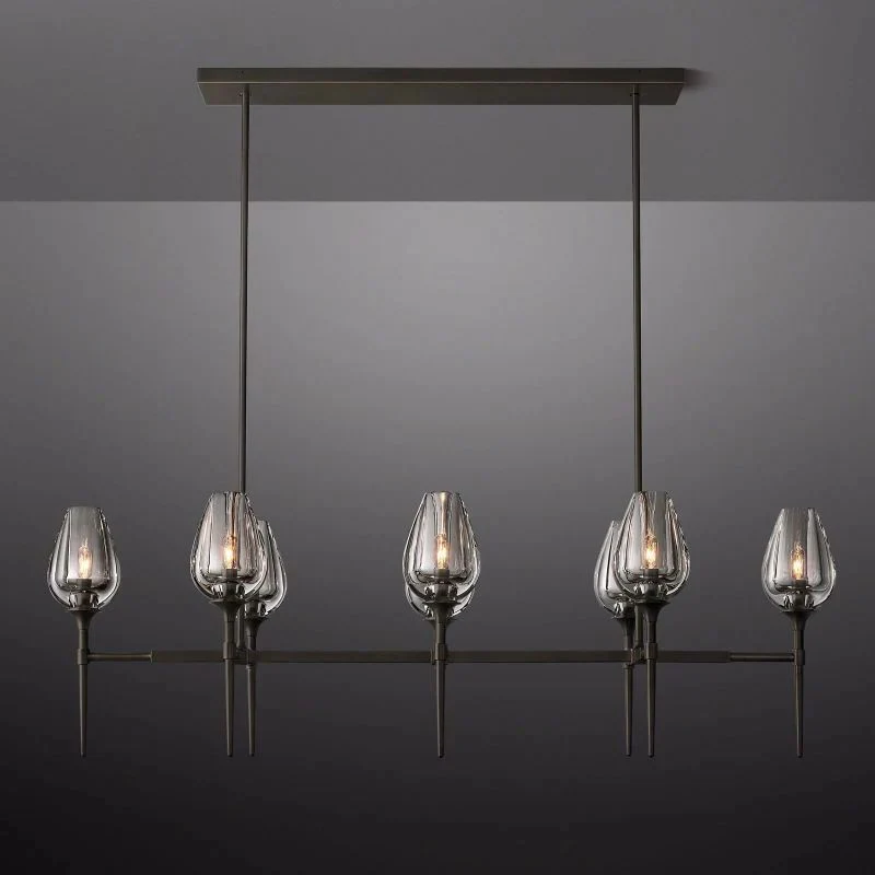 Lewis Tulip Linear Dining Room Chandelier 52