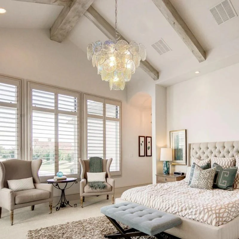 Lorina Vintage Iridescent Glass Chandelier