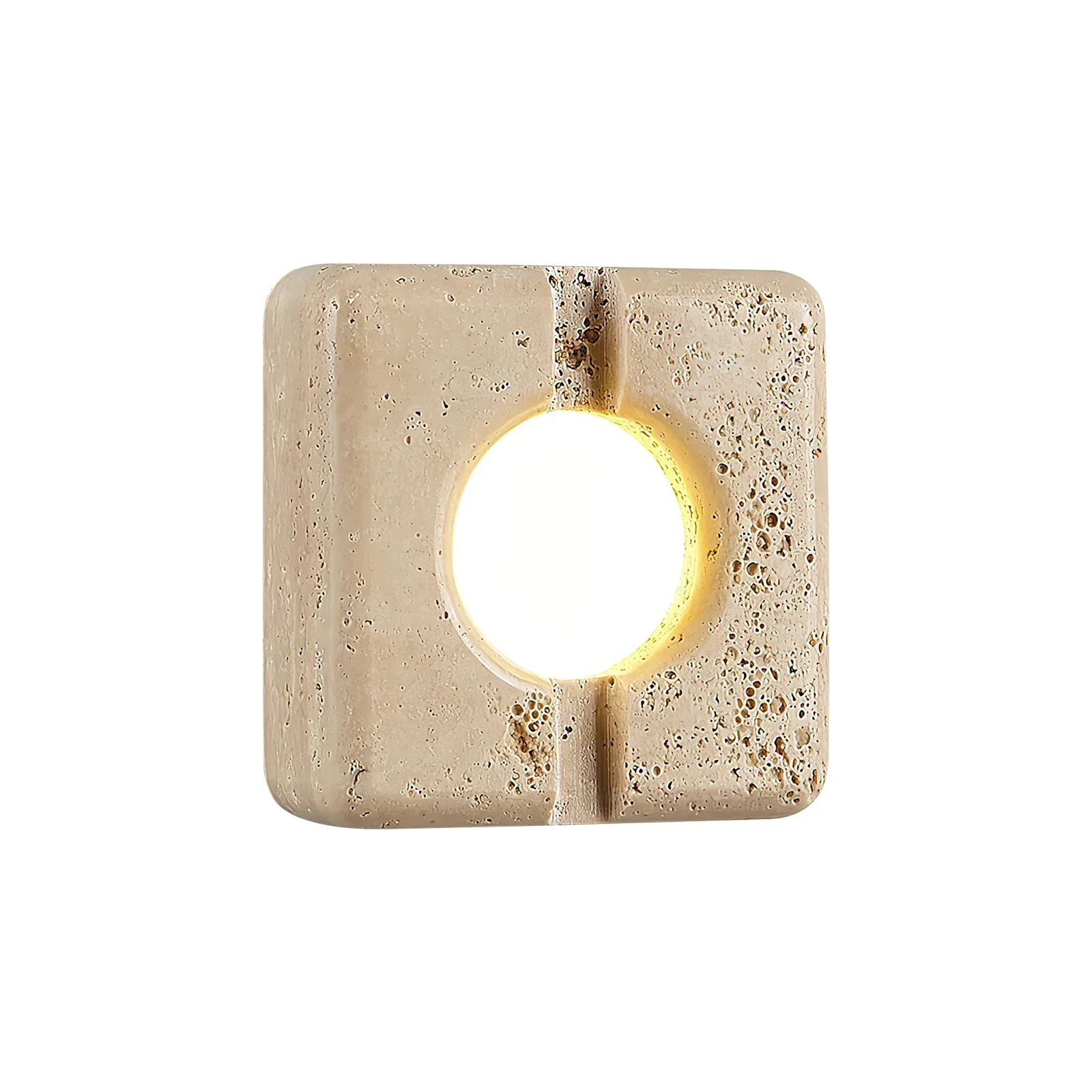 Square Camera Travertine Wall Lamp