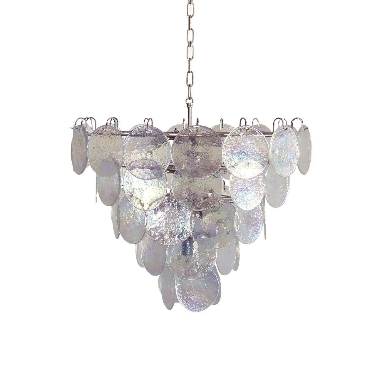 Transparent Disk Glass Round Chandelier