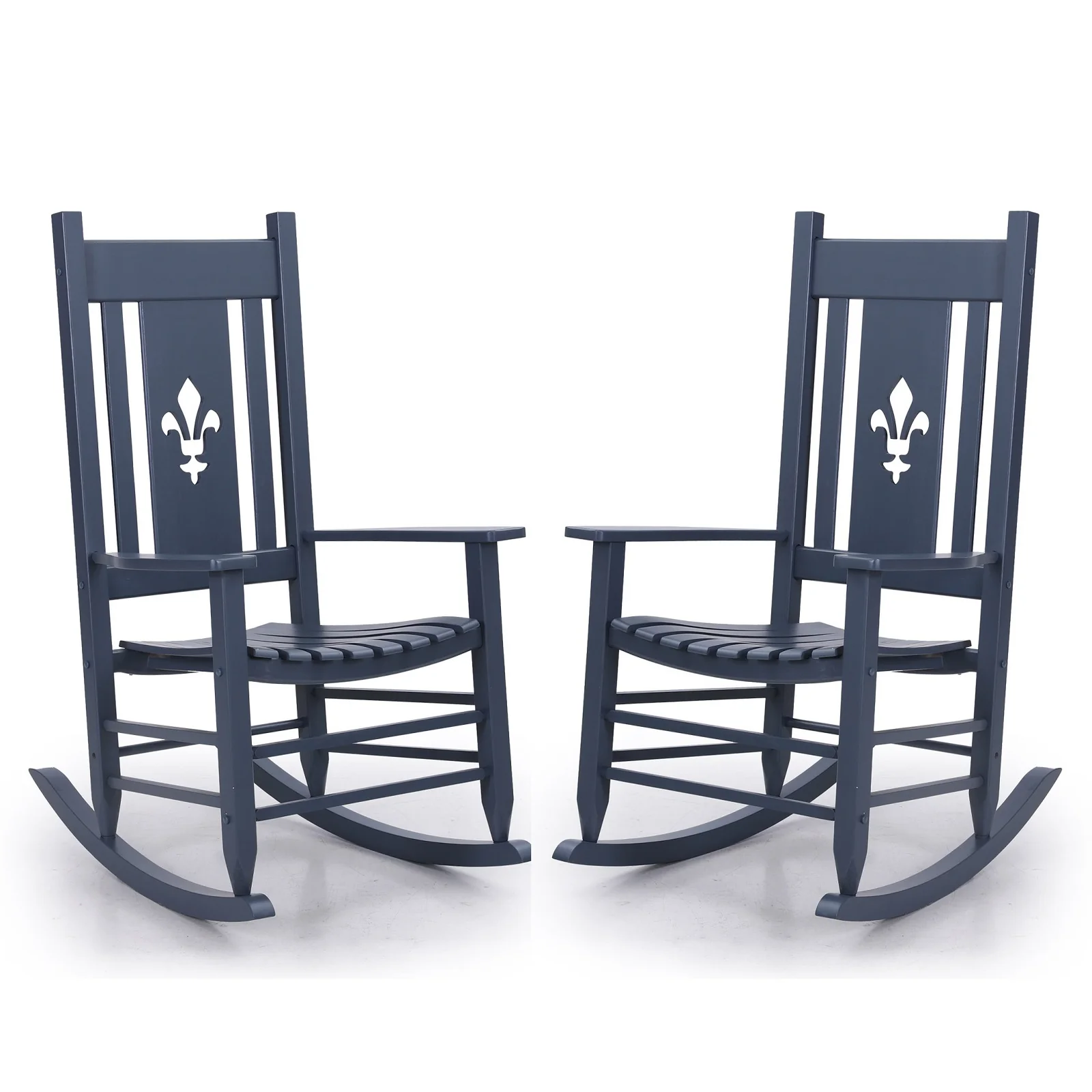 Phi Villa 2PC Solid Outdoor Indoor Rocking Chair for Patio Deck Garden Rocker Chair