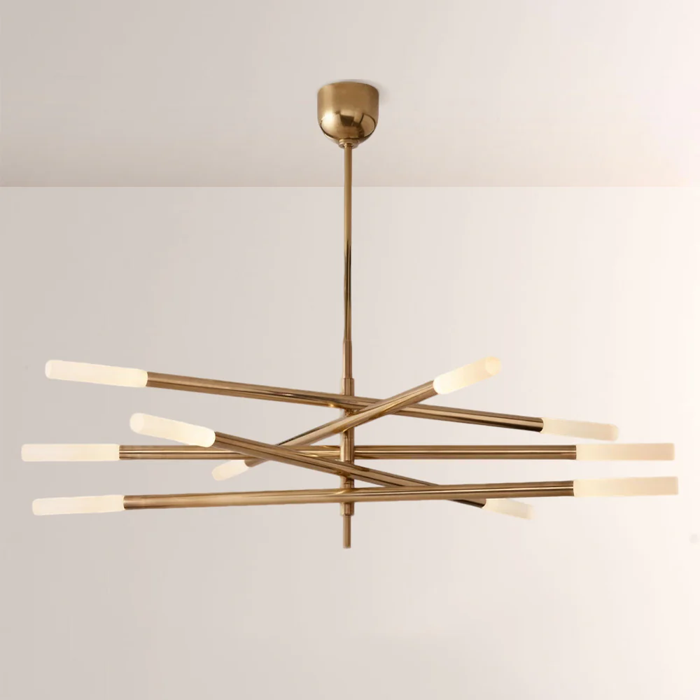 Ralap 10-Light Mobile Etched Rod Chandelier