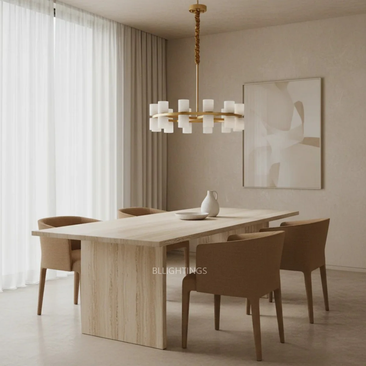 Alabaster Cylinder Chandelier