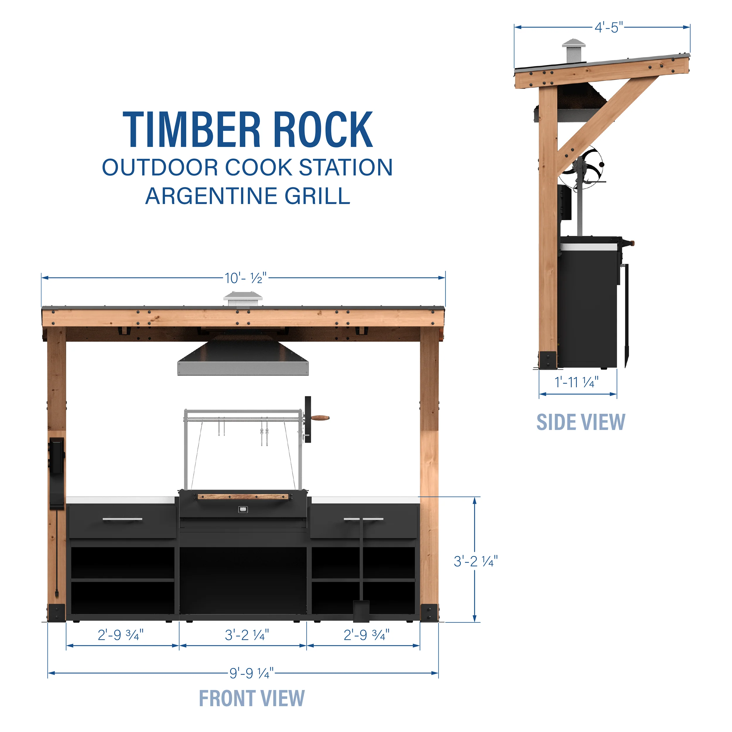 Timber Rock Outdoor Cook Station with Argentine Grill