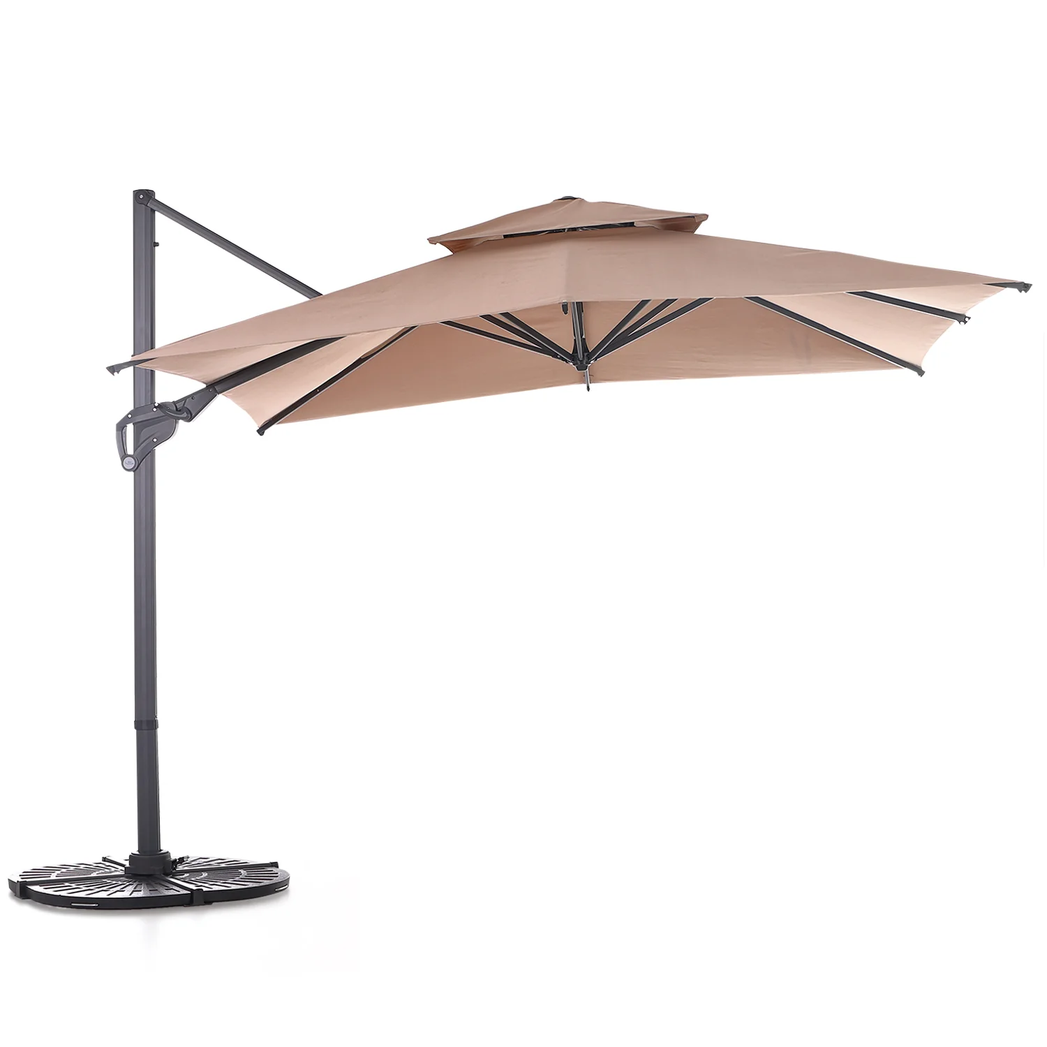 PHI VILLA 10ft Patio Cantilever Umbrella Square Outdoor Offset Umbrella