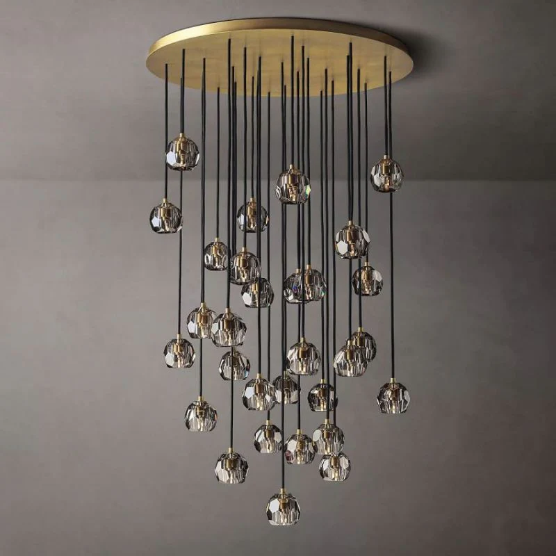 Balle Smoke Crystal Cluster Chandelier D60
