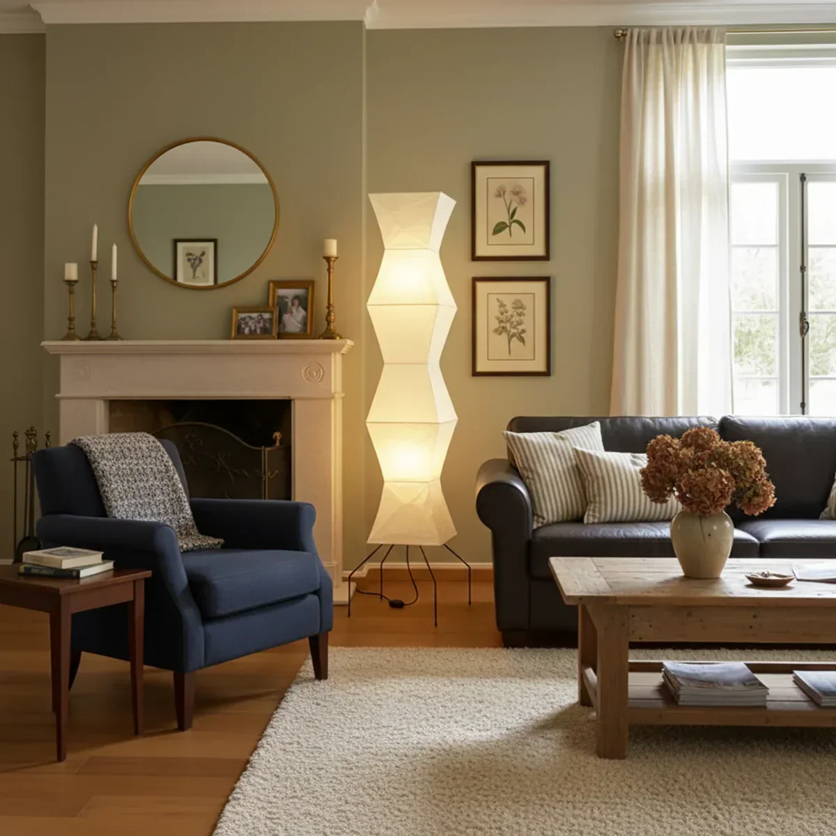 Geometric Hourglass Paper UF4-L9 Floor Lamp