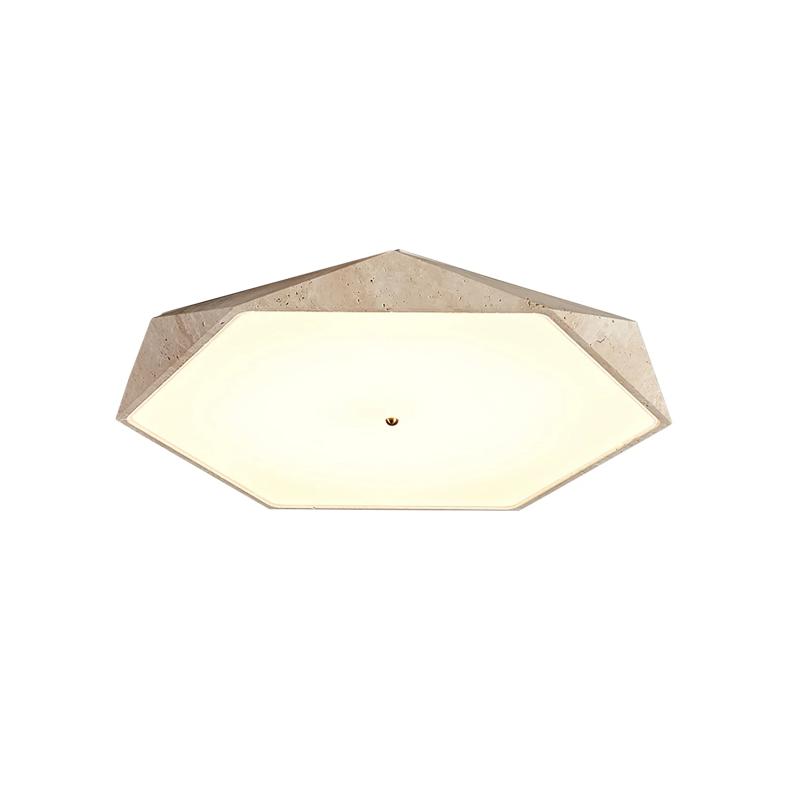 Hexagonal Travertine Lunarc Stone Ceiling Lamp