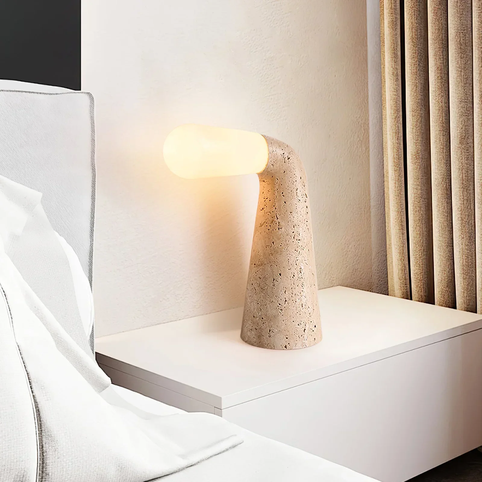 Cone Nilo Travertine Table Lamp