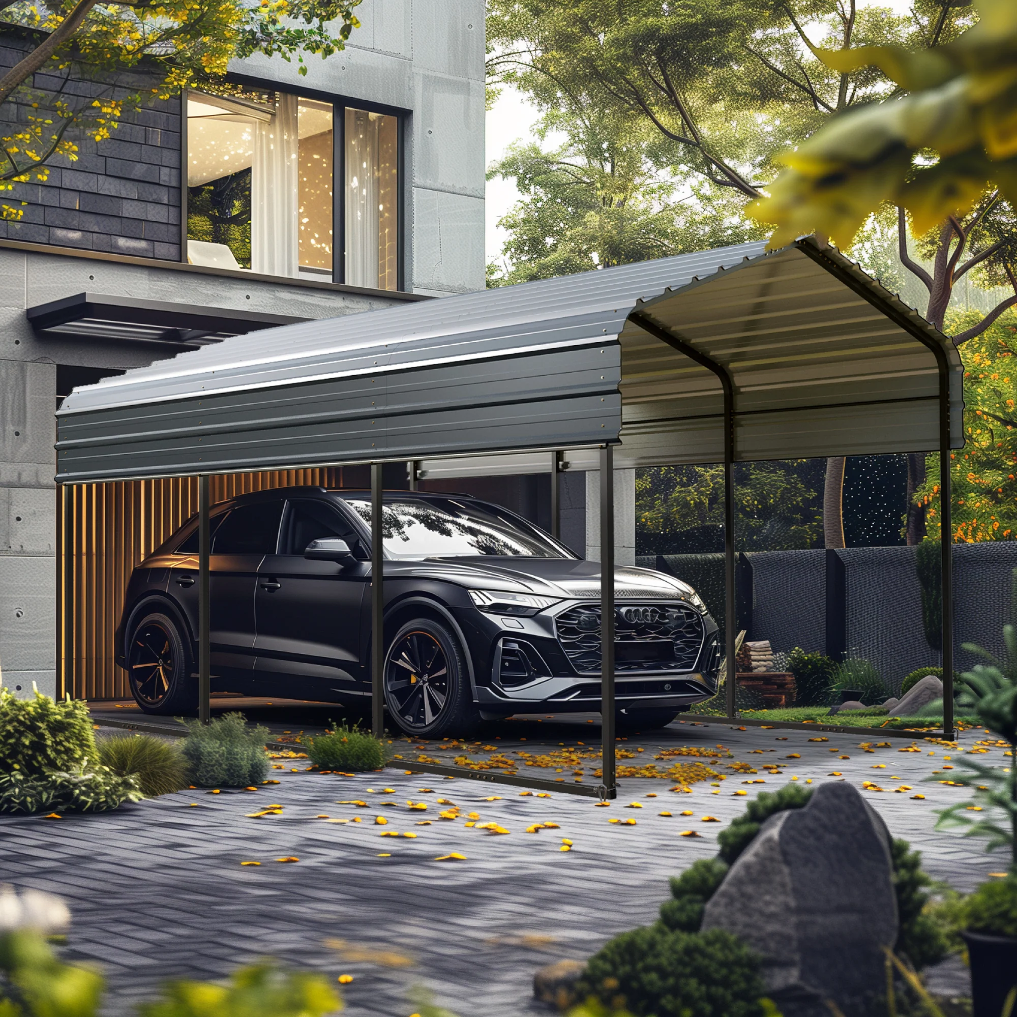 Heavy Duty Carport with Galvanized Steel Roof Multi-Purpose Shelter