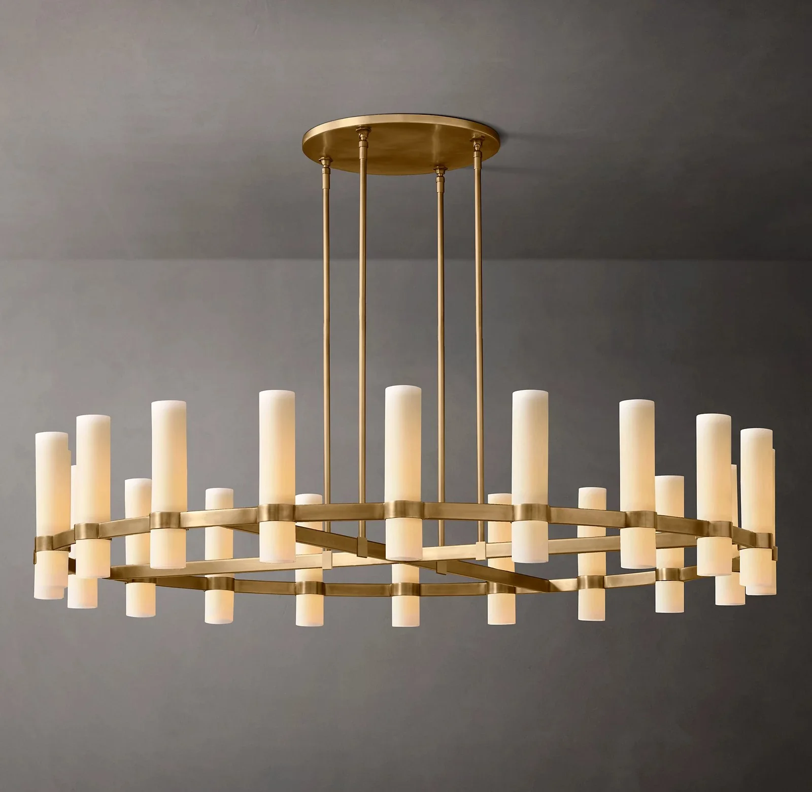 Rata Round Milk Glass Chandelier 60