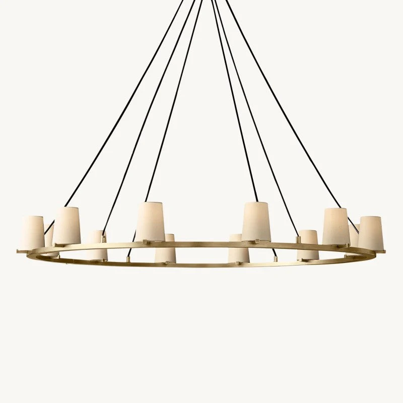 Briesha Fabric Shade Round Chandelier 60