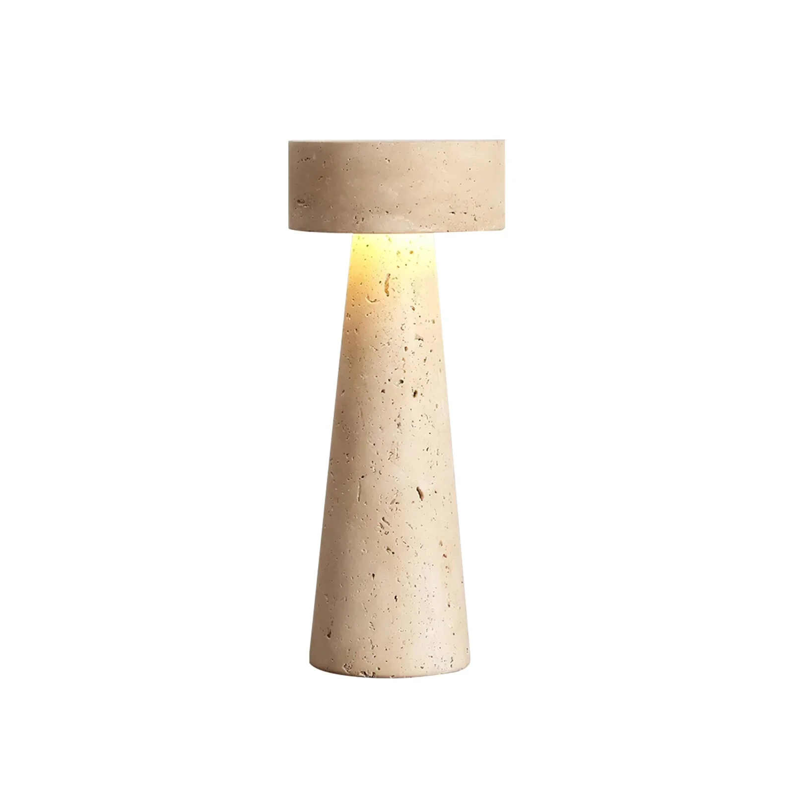 Travertine Kiwa Conical Table Lamp