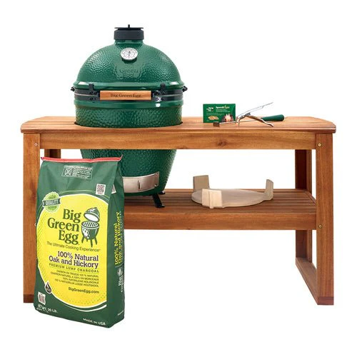 Big Green Egg Large Grill & Acacia Table Package (Online)