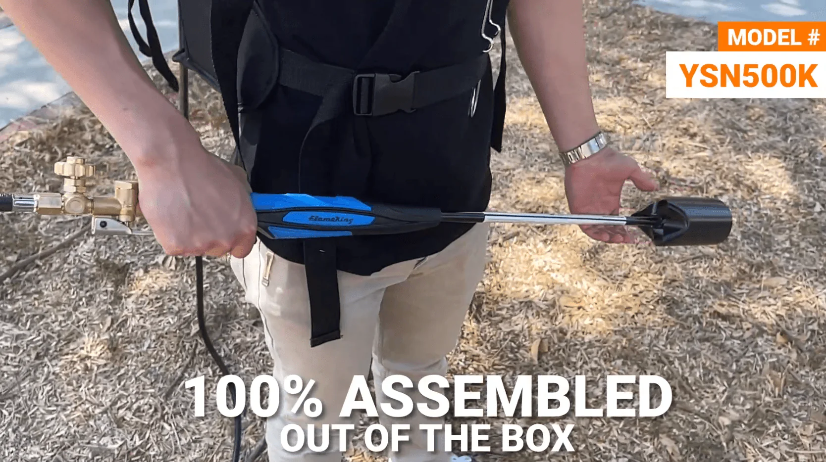 Flame King Bundle 5lb Propane Tank + 500,000 BTU Weed Burner Torch + Propane Backpack