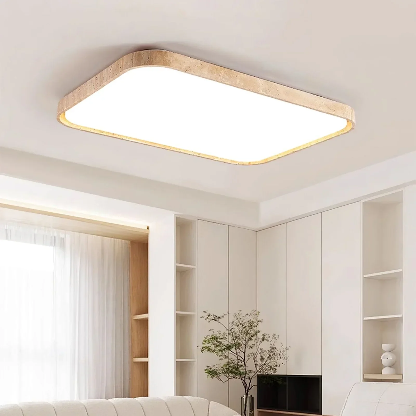 Travertine Lumo Stone Ceiling Light