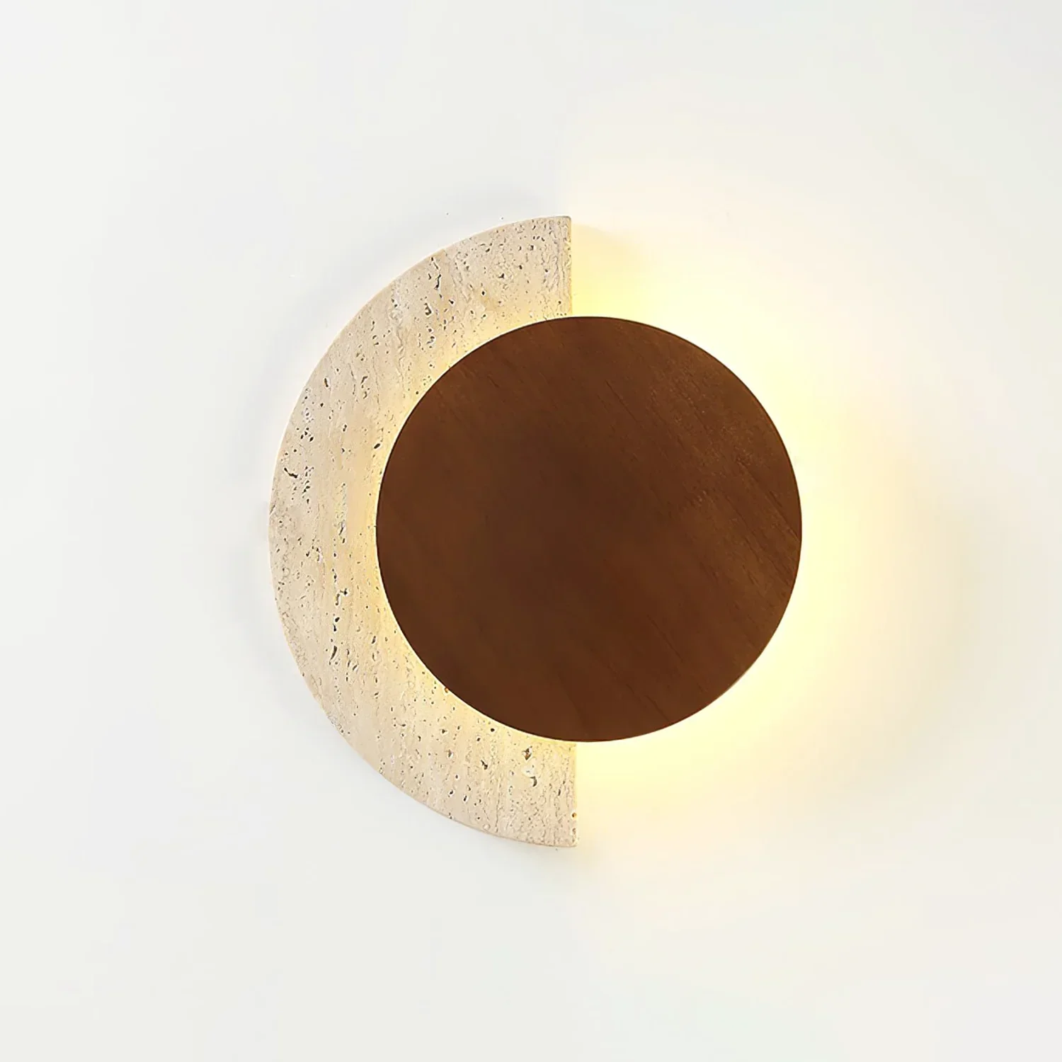 Travertine Crescent Halo Wall Sconce