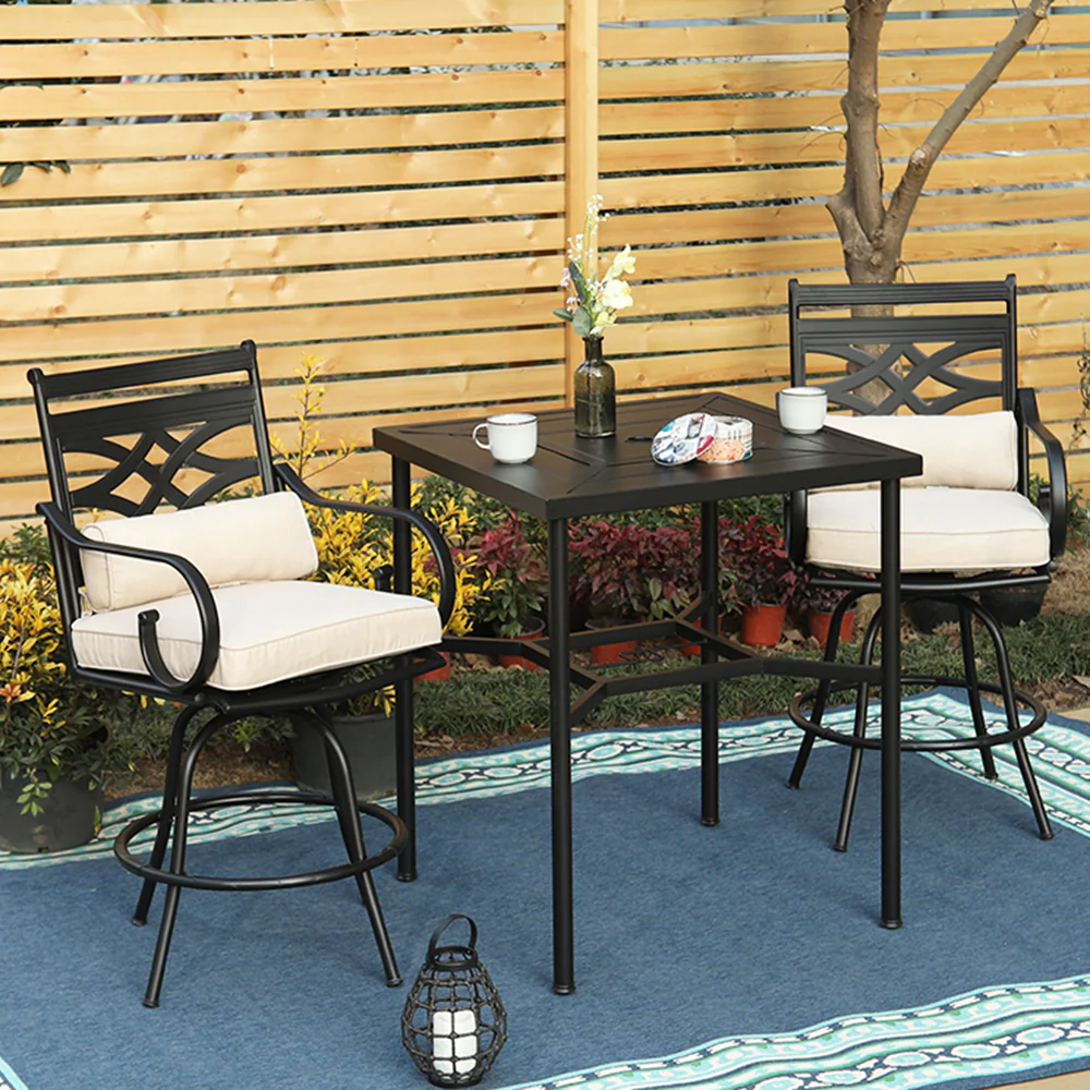PHI VILLA Patio Bar Stool Set 46