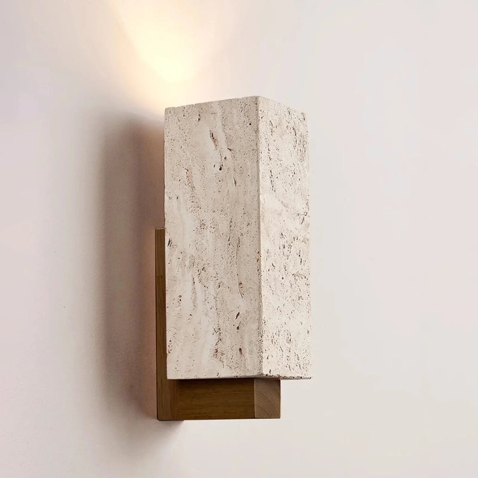 Rectangle Travertine Terra Form Wall Sconce