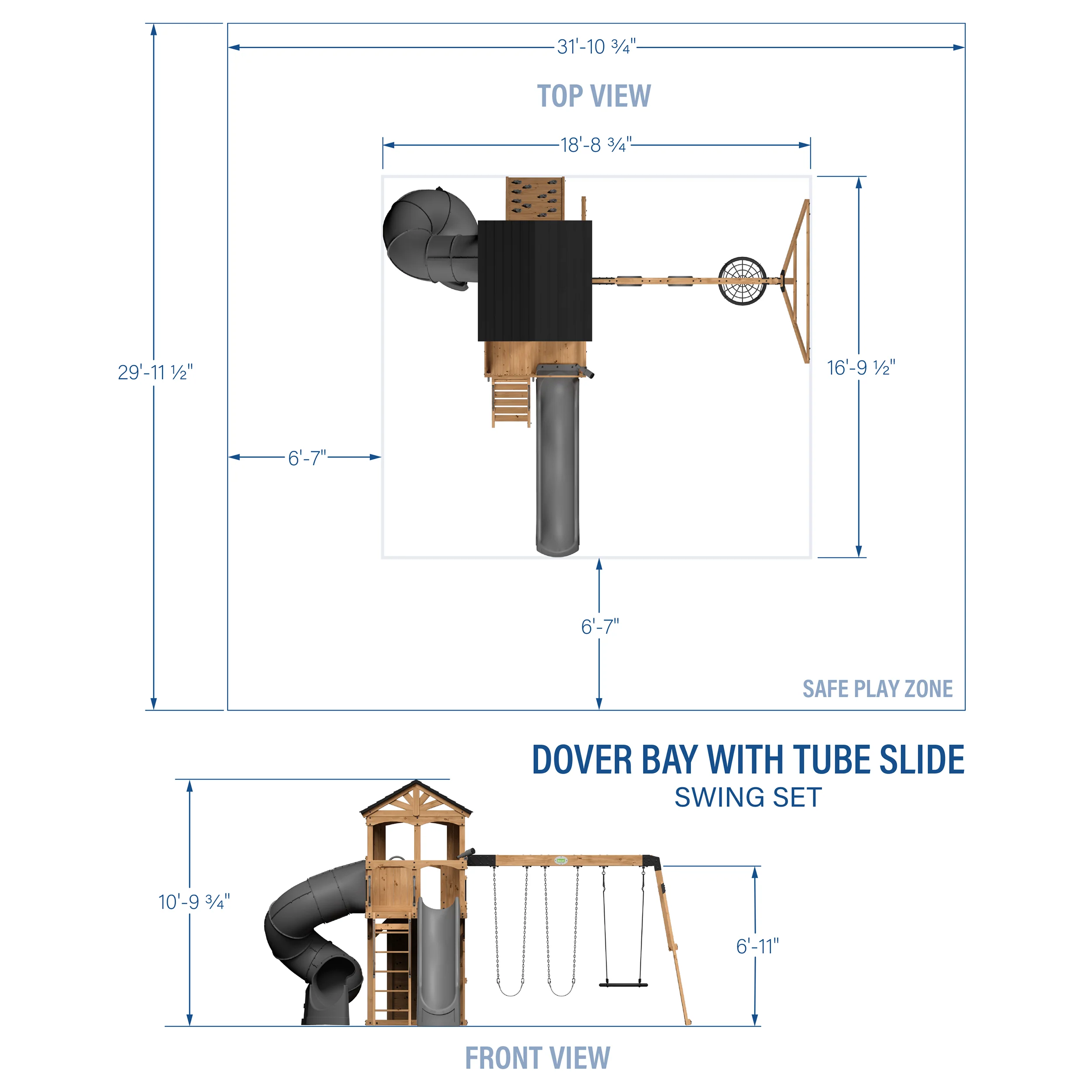 Dover Bay with Spiral Tube Slide Swing Set