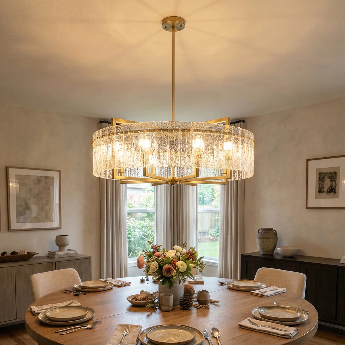 Pure copper Round Crystal Chandelier