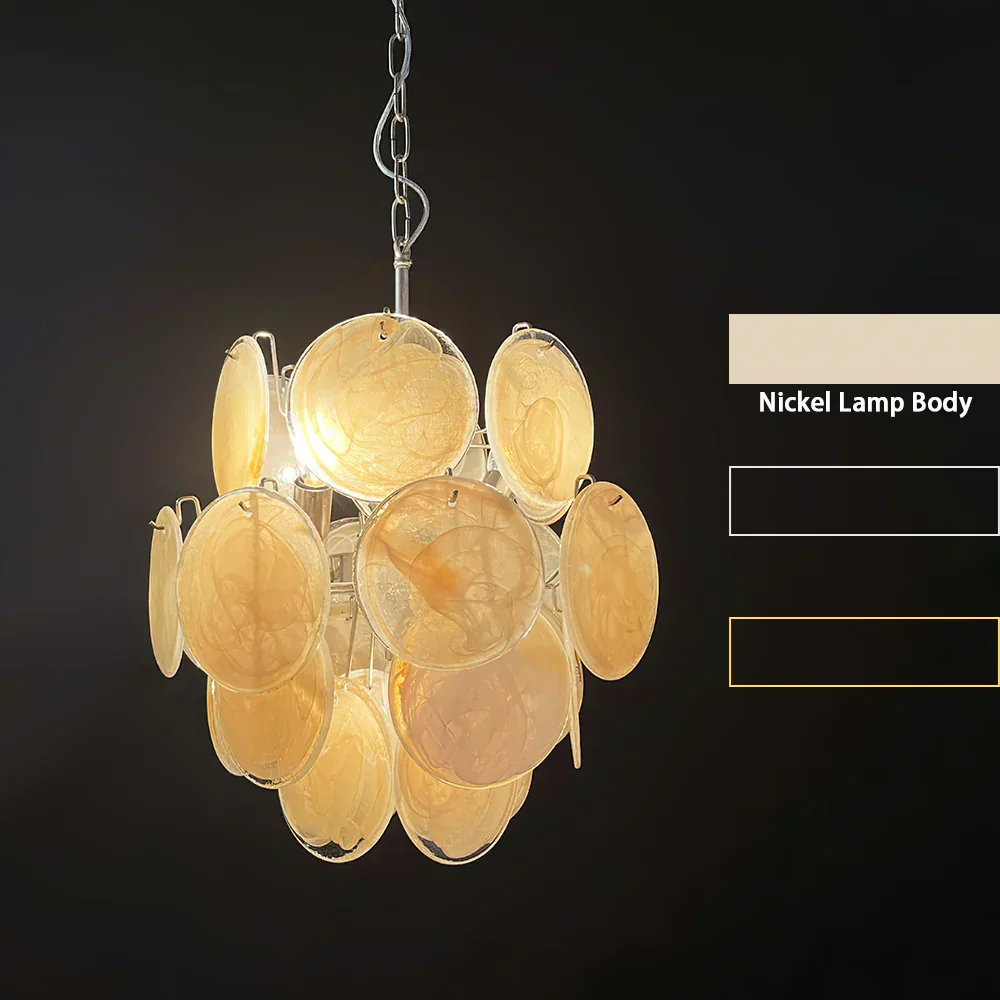 Gold Disc Glass Chandelier