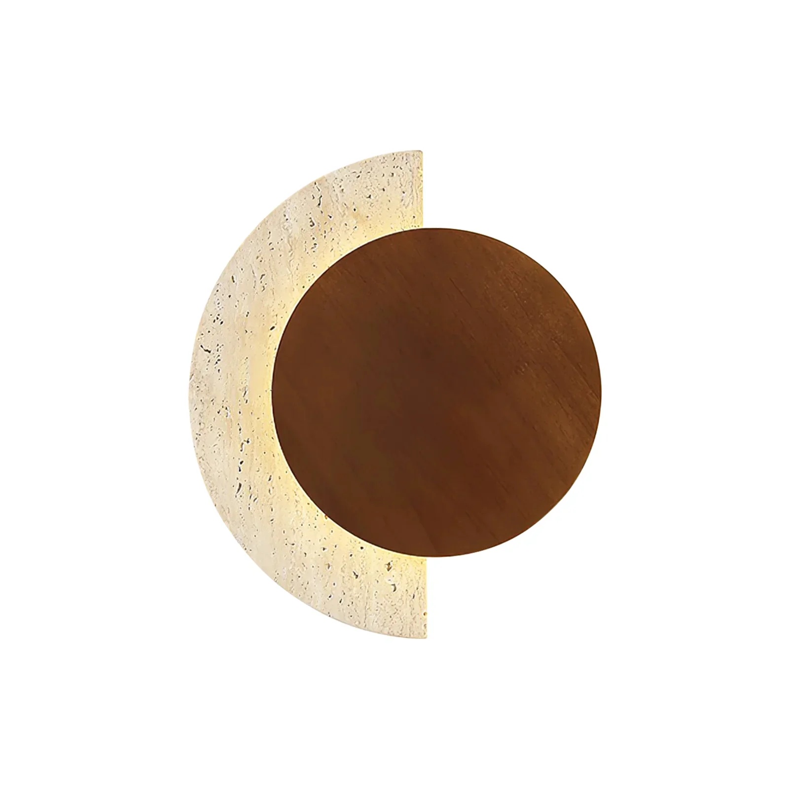 Travertine Crescent Halo Wall Sconce